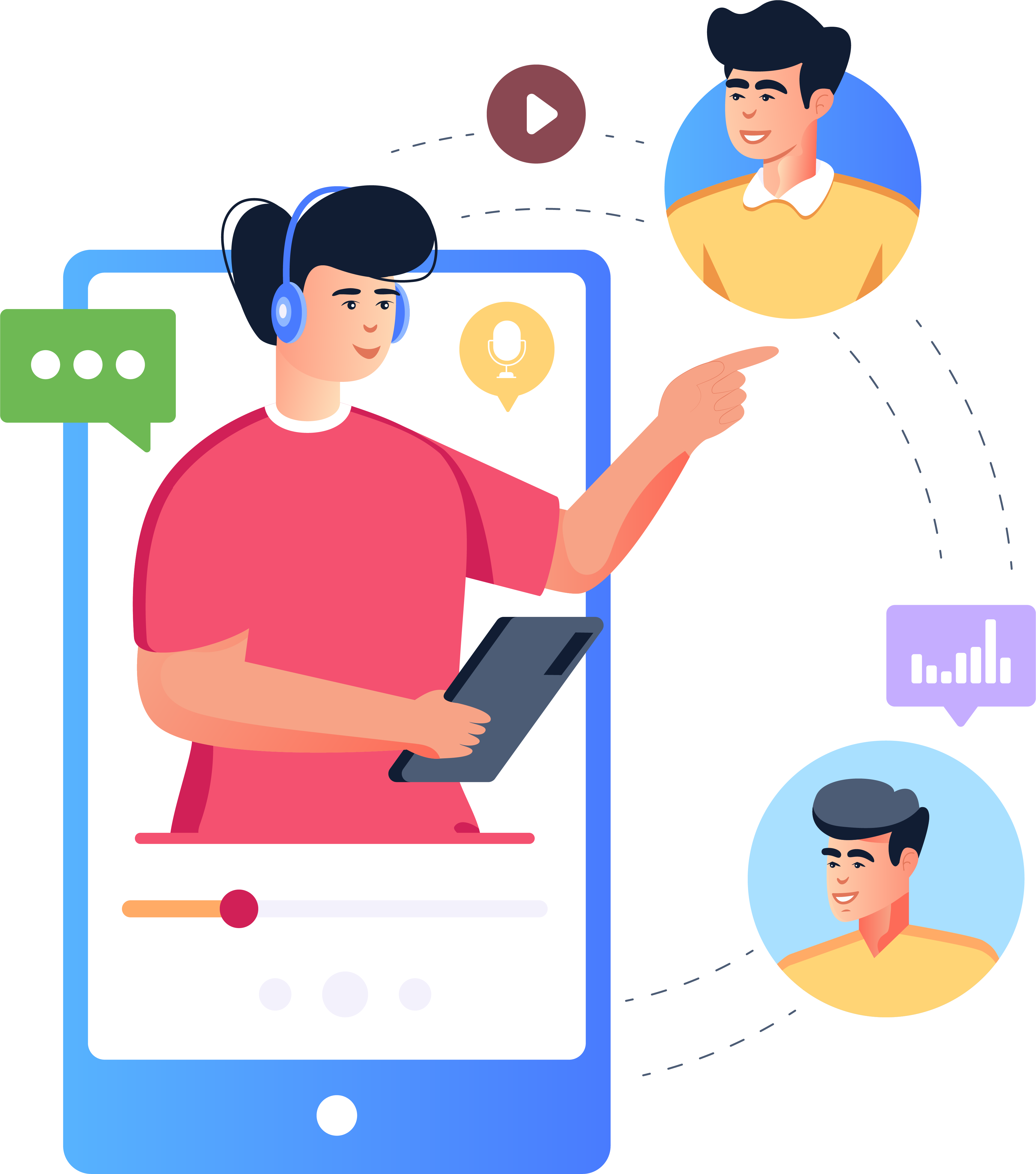 Live team activity illustration